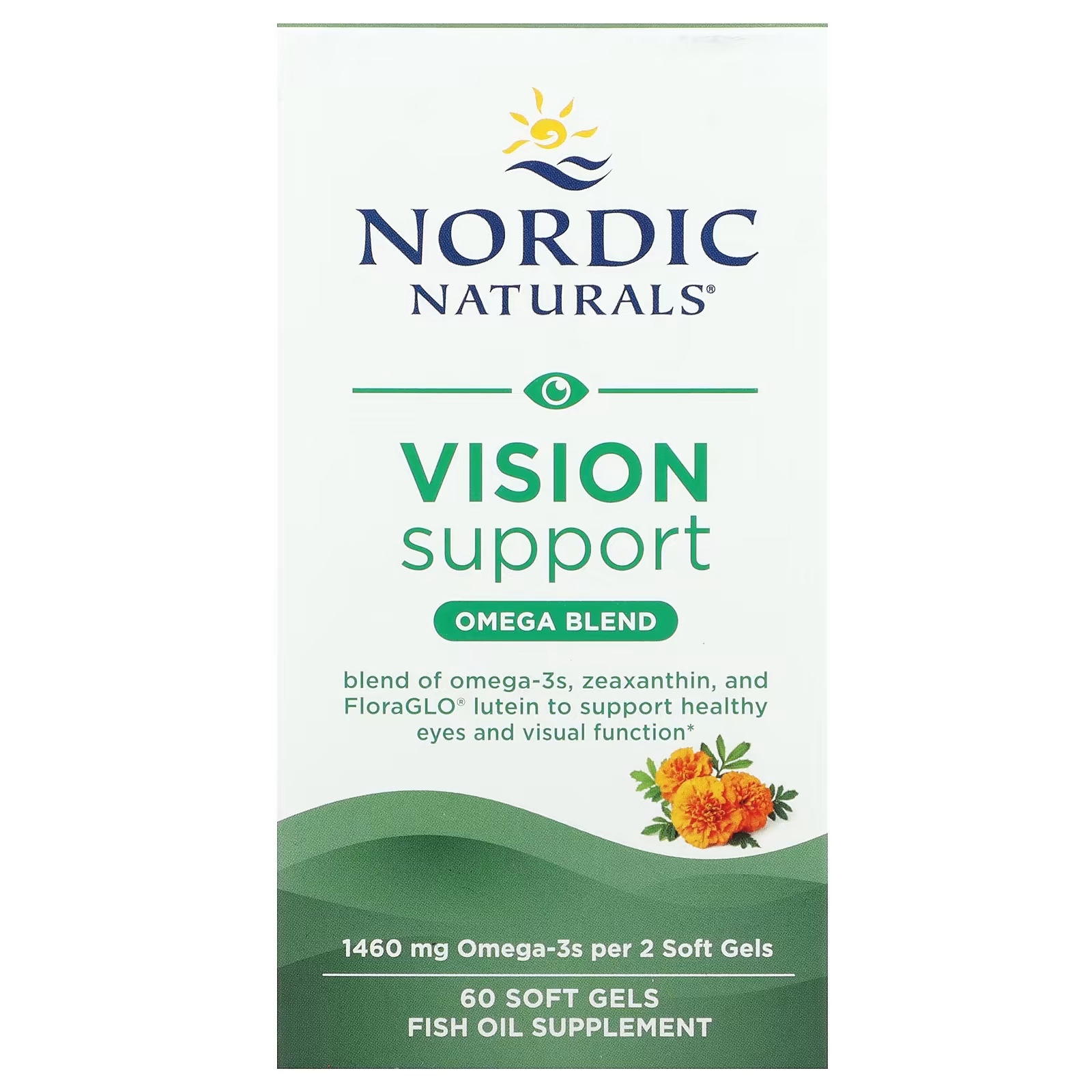 Nordic Naturals Vision Support Omega Blend 1460 мг, 60 мягких таблеток (730 мг на мягкую гель) nordic naturals omega focus 1280 мг 60 мягких таблеток 640 мг на мягкую гель