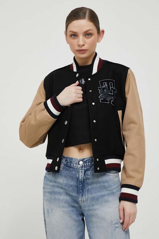

Шерстяной бомбер Tommy Hilfiger, черный