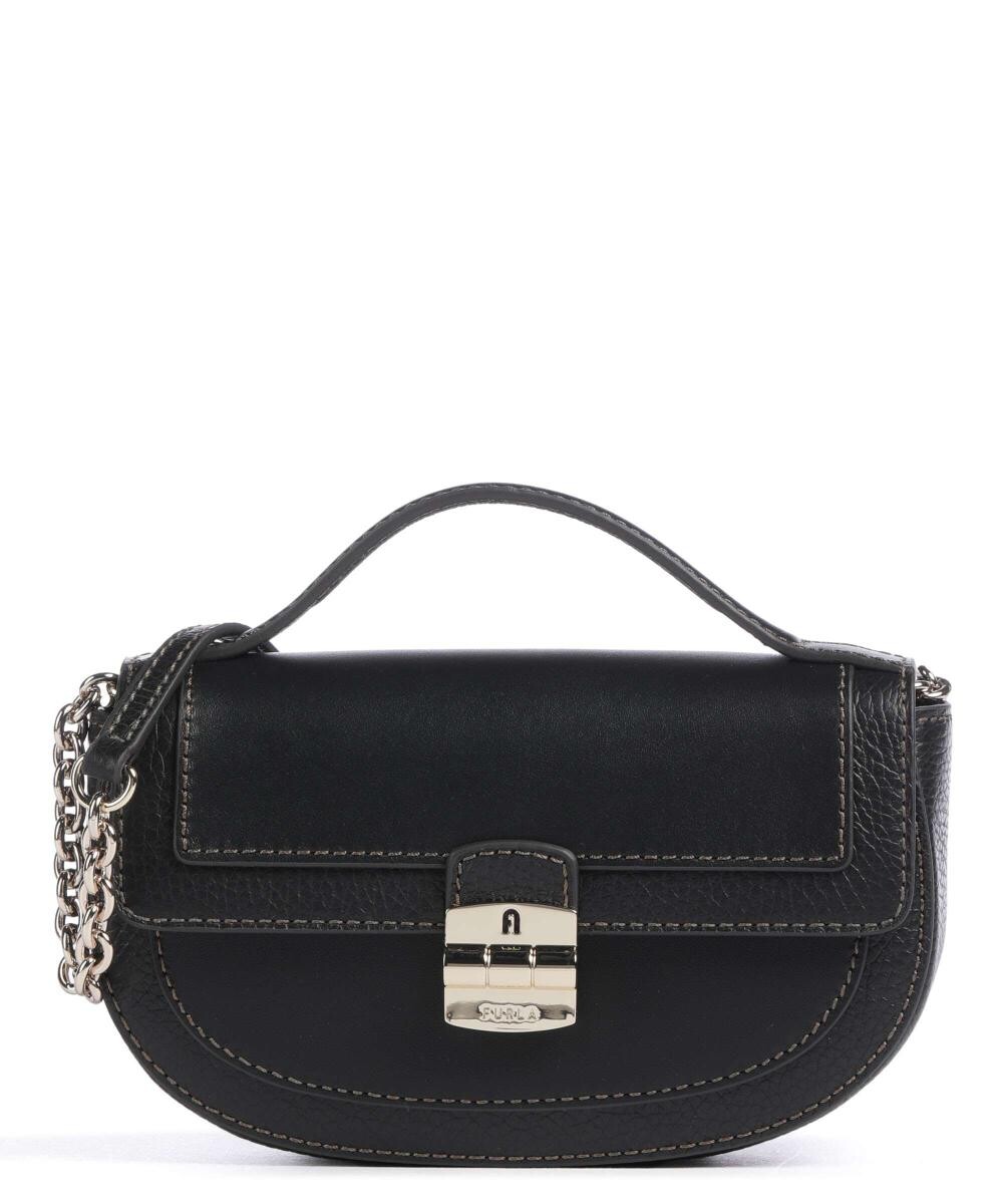 

Мини-Сумка через плечо Club 2 из зерненой кожи Furla, черный
