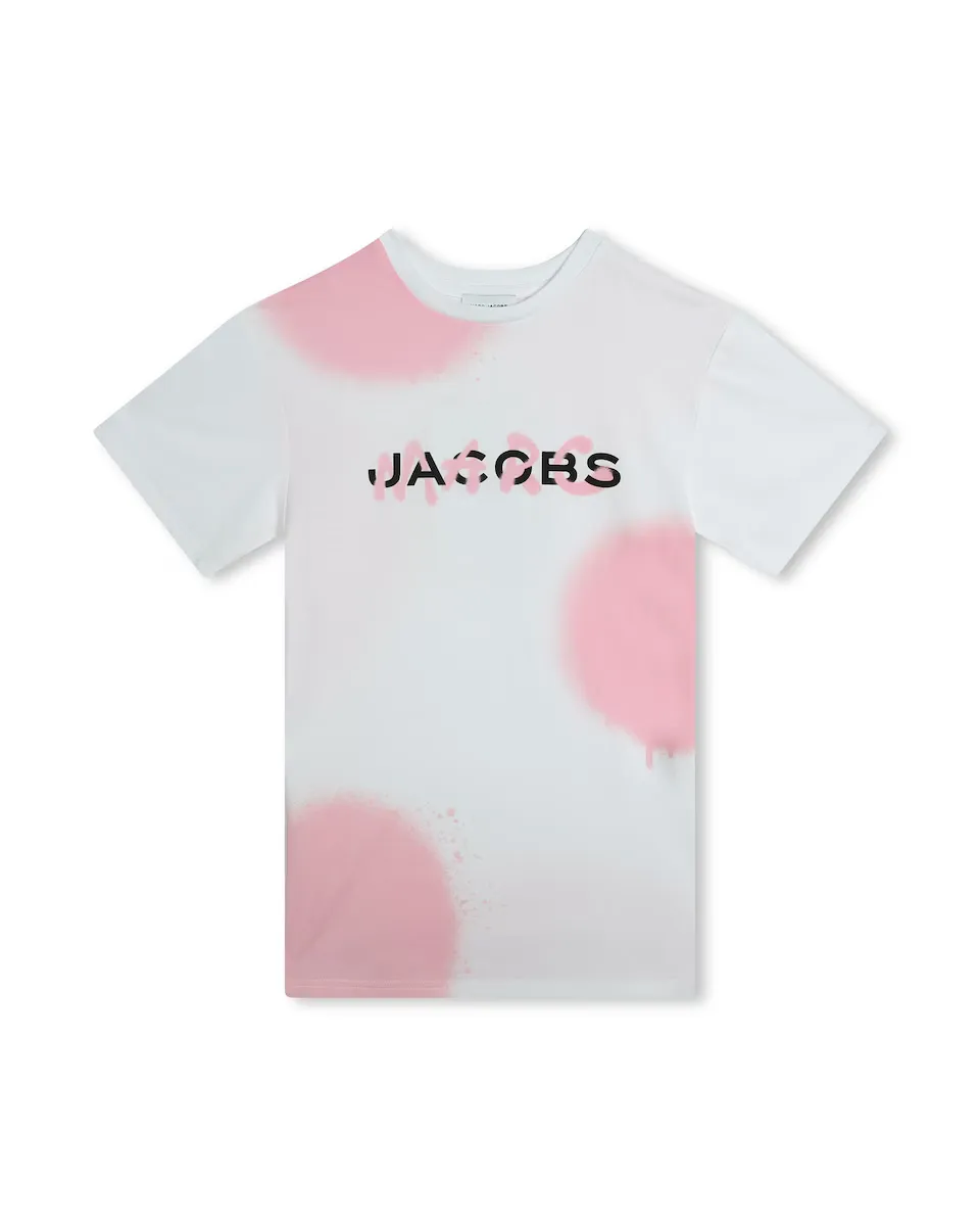 

Хлопковое платье для девочки с логотипом спереди Marc Jacobs, белый