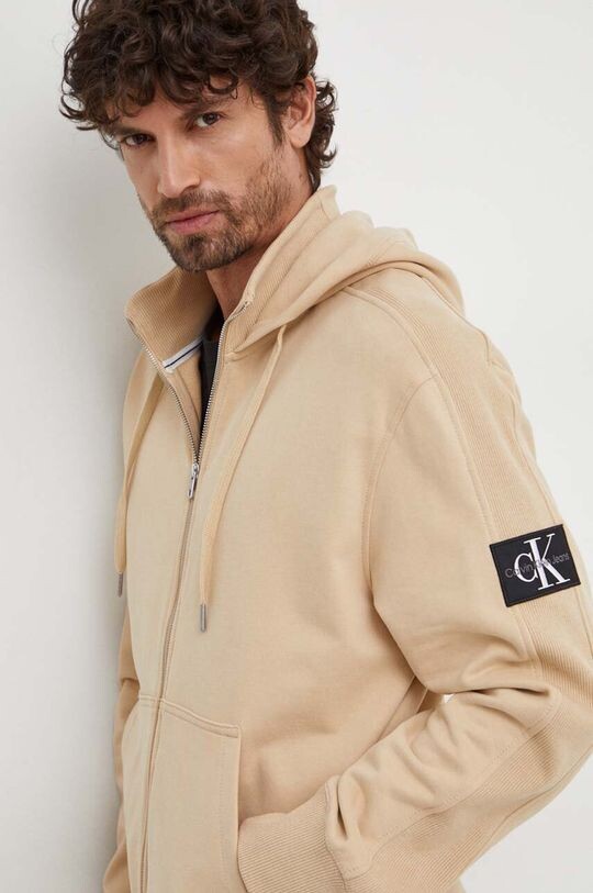 

Хлопковая толстовка Calvin Klein Jeans, бежевый