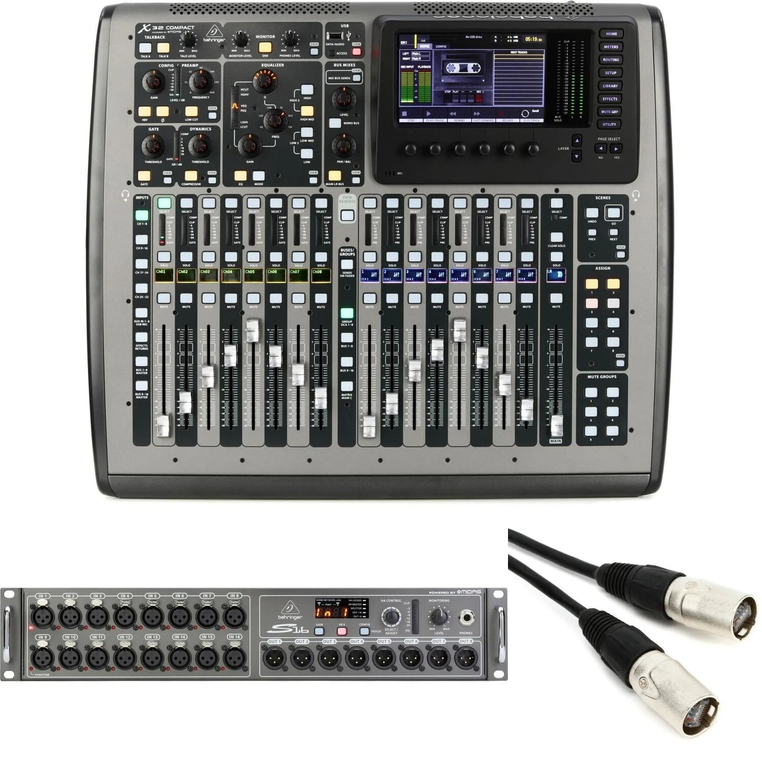 

Компактный микшер Behringer X32 со сценическим блоком S16