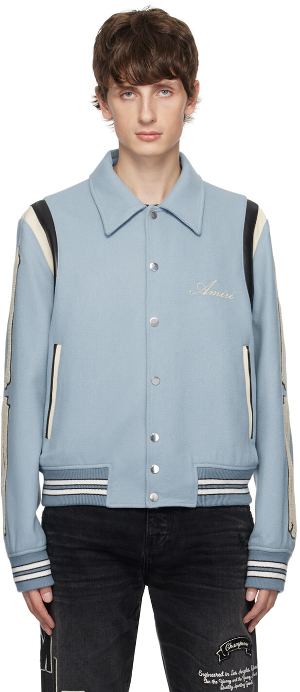 

Синий бомбер AMIRI Varsity Bones