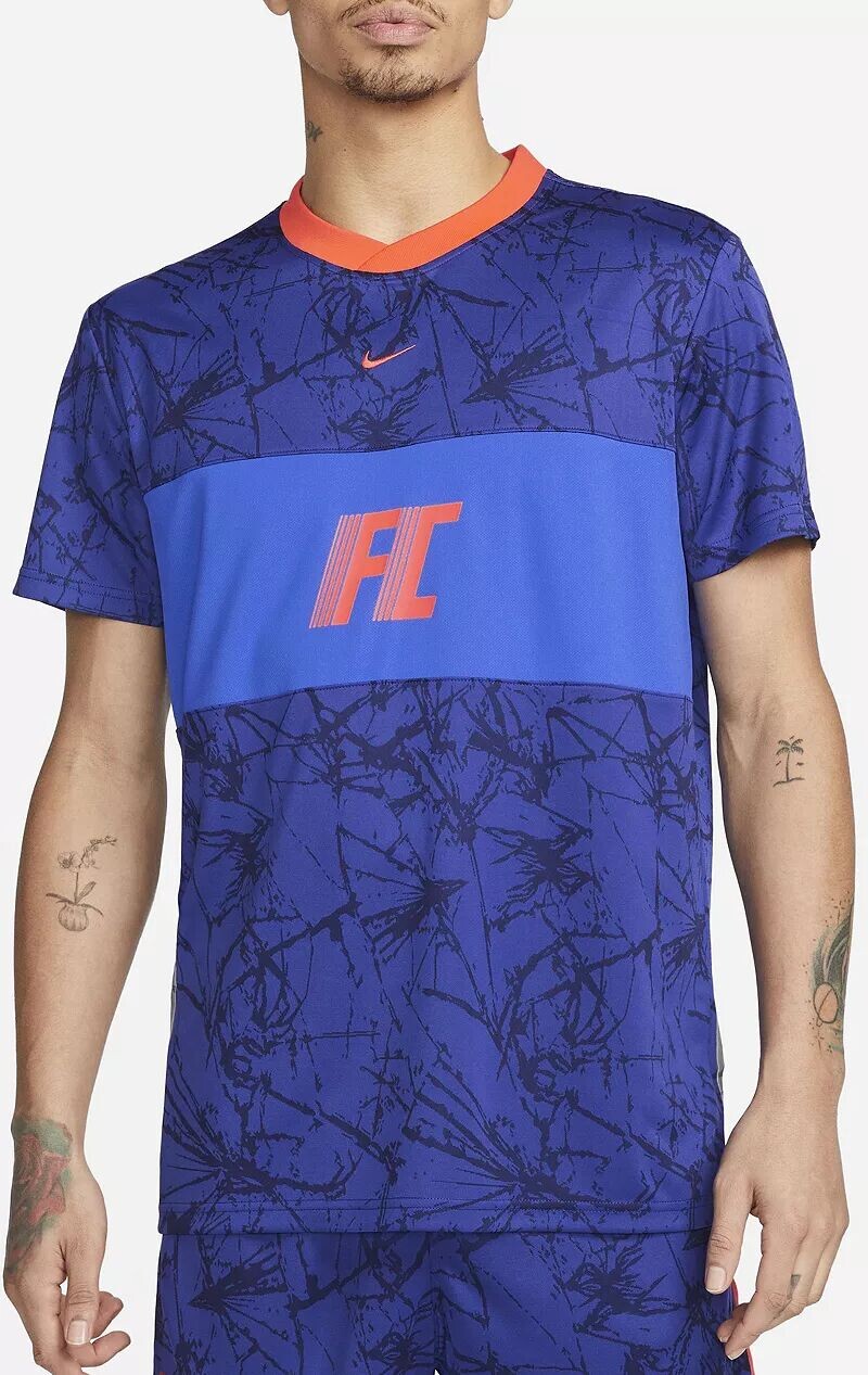 

Мужские кроссовки Nike Dri-FIT F.C. Футбольная майка с короткими рукавами, синий