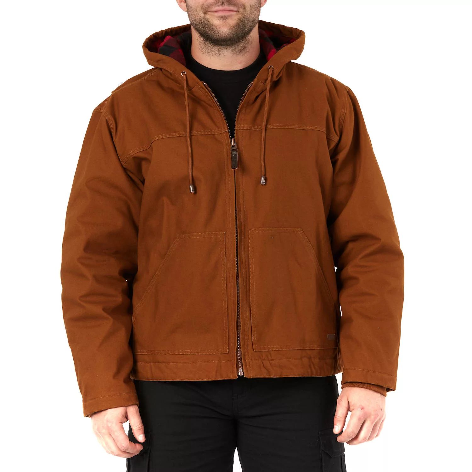 цена Мужская рабочая куртка из парусины с капюшоном на фланелевой подкладке Smith's Workwear