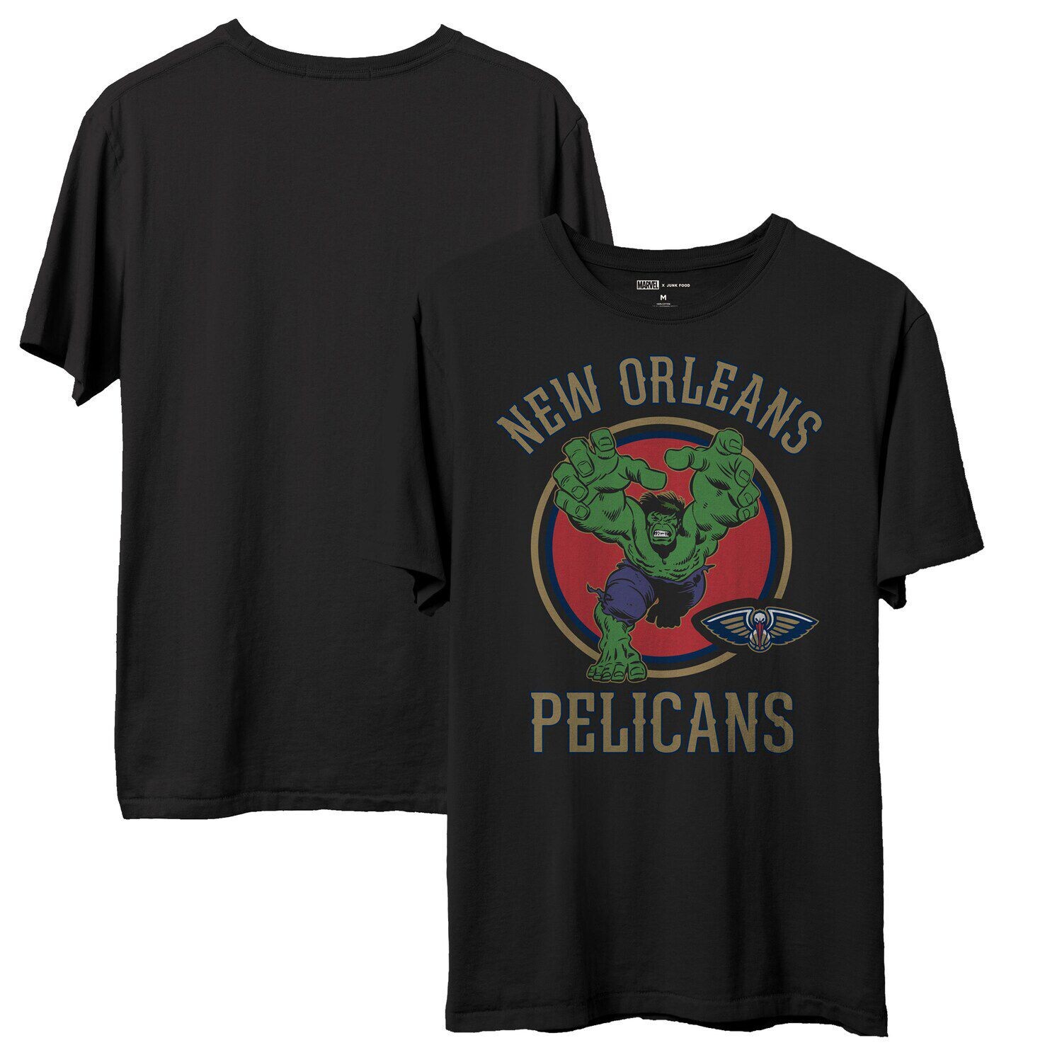 

Мужская черная футболка Junk Food New Orleans Pelicans NBA x Marvel