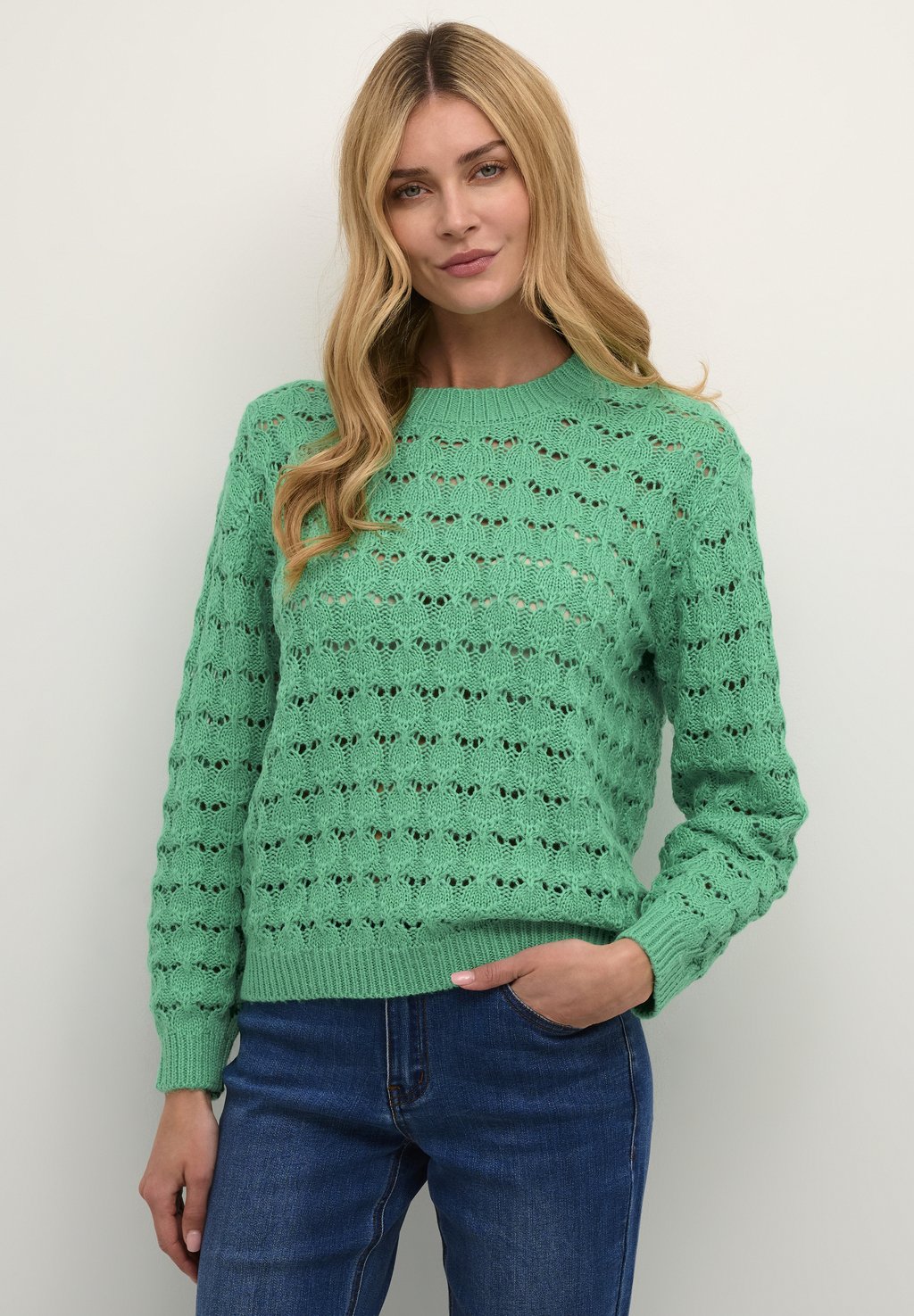 Вязаный свитер ELENA Kaffe, цвет gumdrop green блузка wilma kaffe цвет gumdrop green