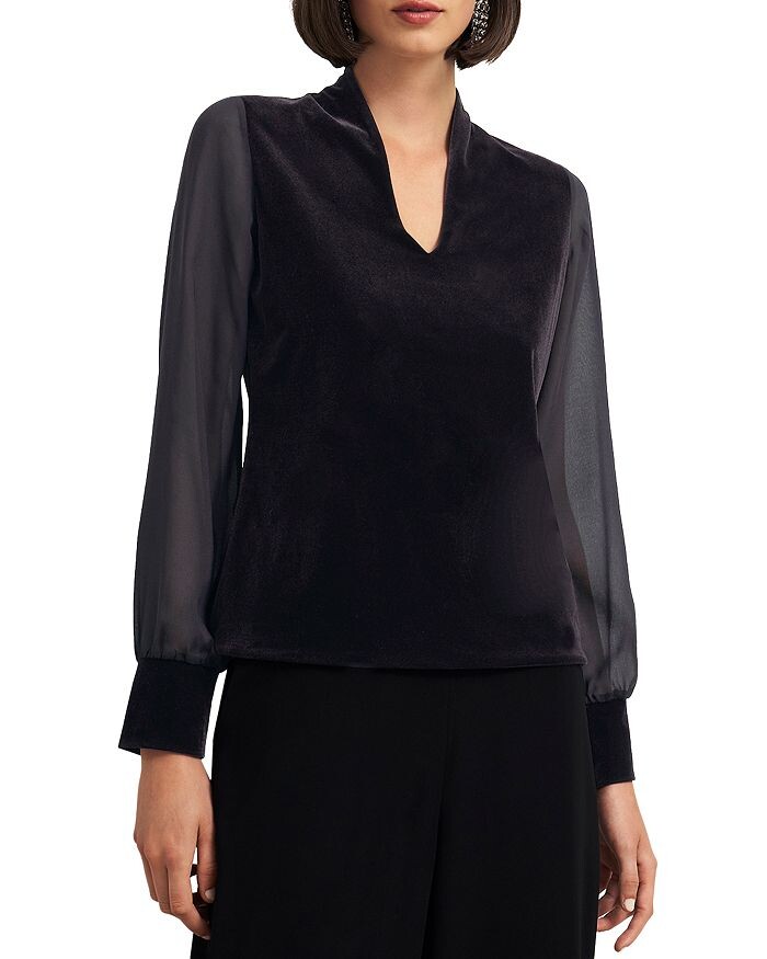 

HOBBS LONDON Бархатный топ Aimee, черный