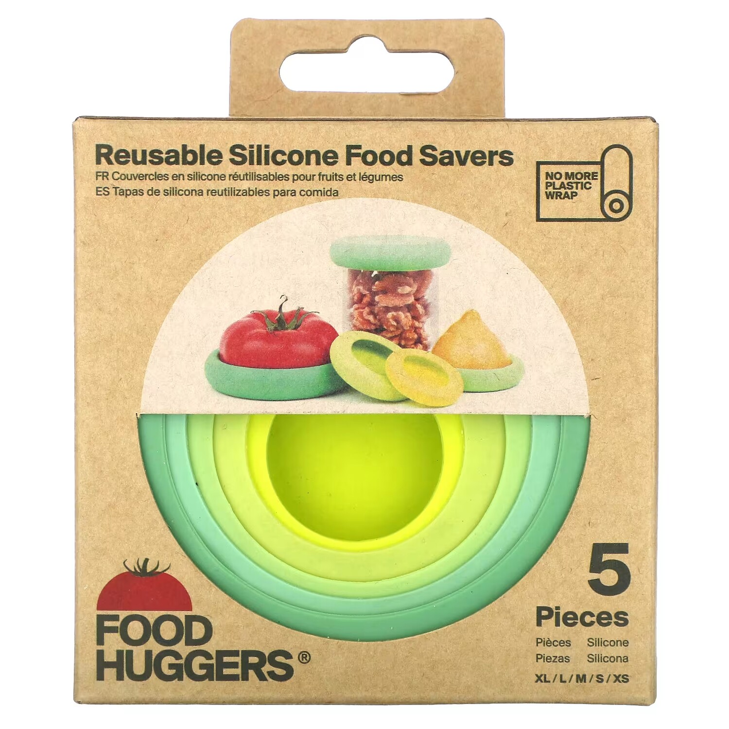 

Food Huggers Многоразовые силиконовые контейнеры для еды, 5 шт.