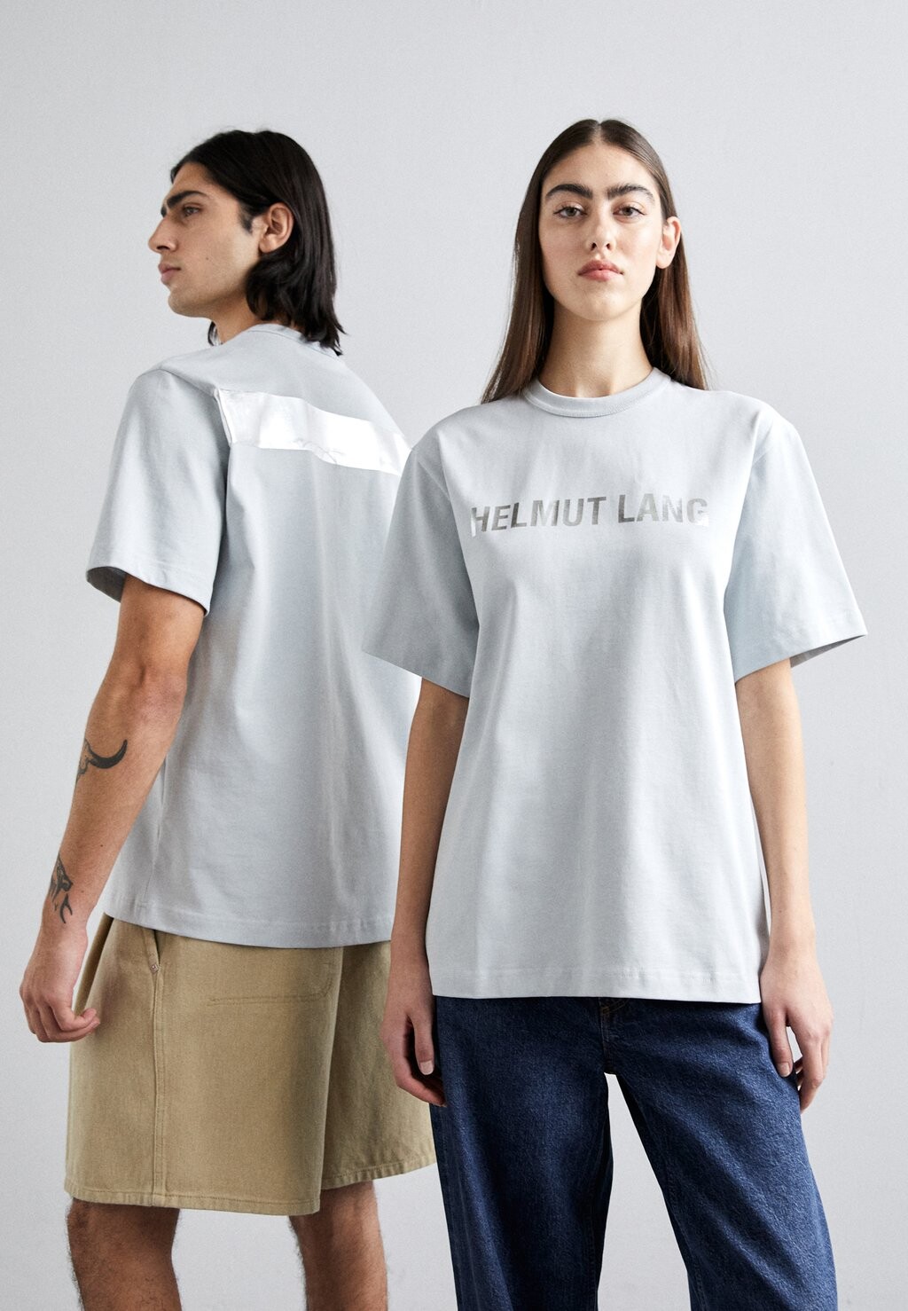 Футболка с принтом Outer Tee Unisex Helmut Lang, цвет celestial blue