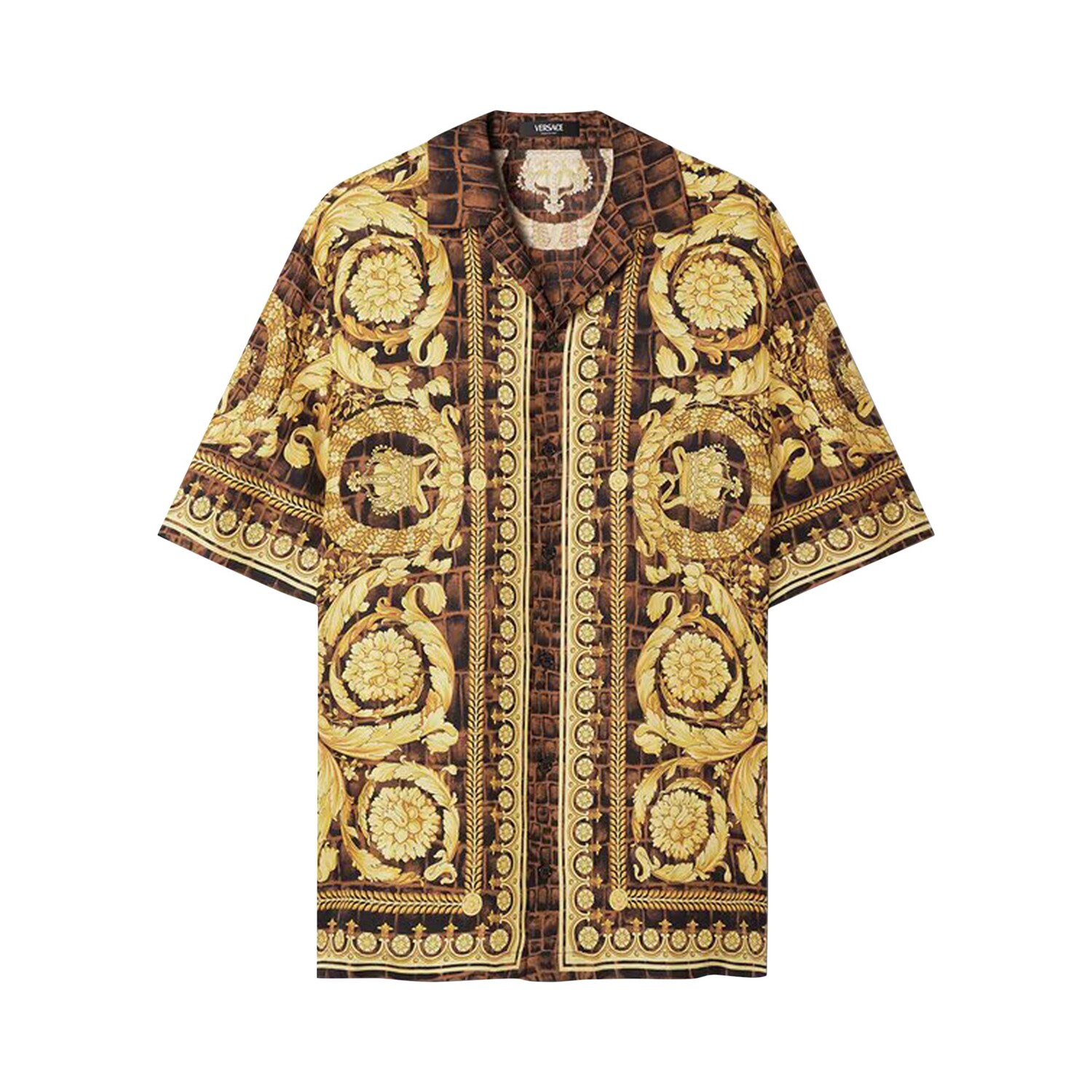 

Шелковая рубашка Versace Barocco, Карамель/Черный/Золотой