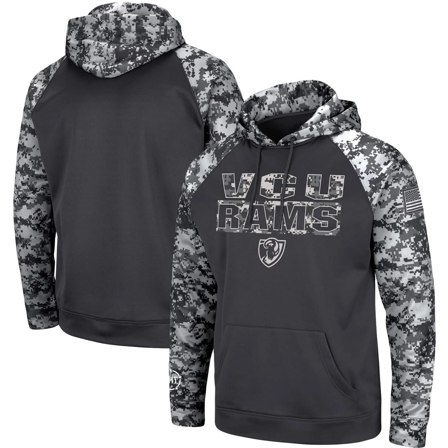 

Мужской темно-серый пуловер с капюшоном VCU Rams OHT Military Appreciation Digital Camo Colosseum