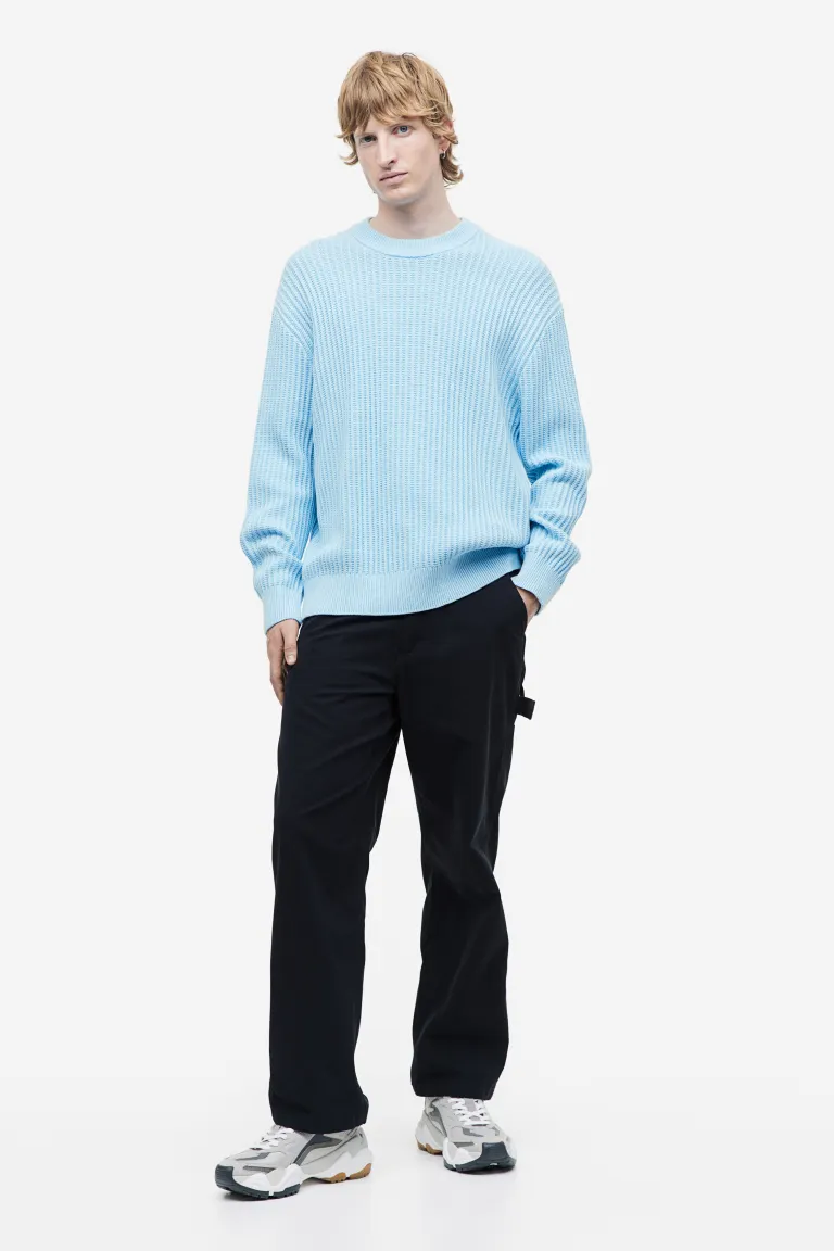 

Свитер свободного кроя эластичной вязки H&M, синий
