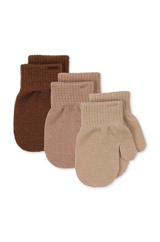

Детские перчатки с полушерстью FILLA MITTENS 3 шт. Konges Sløjd, бежевый