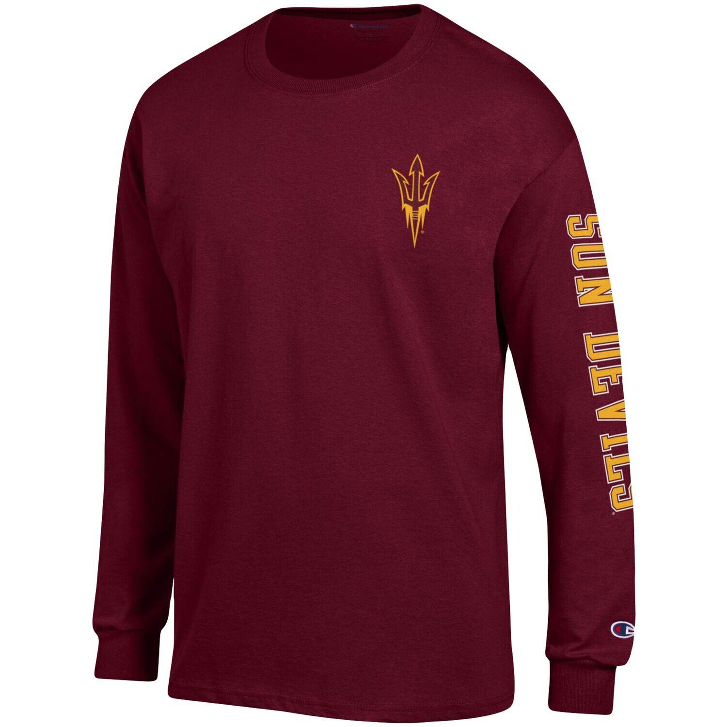 

Мужская темно-бордовая футболка с длинным рукавом Arizona State Sun Devils Team Stack Champion, Красный