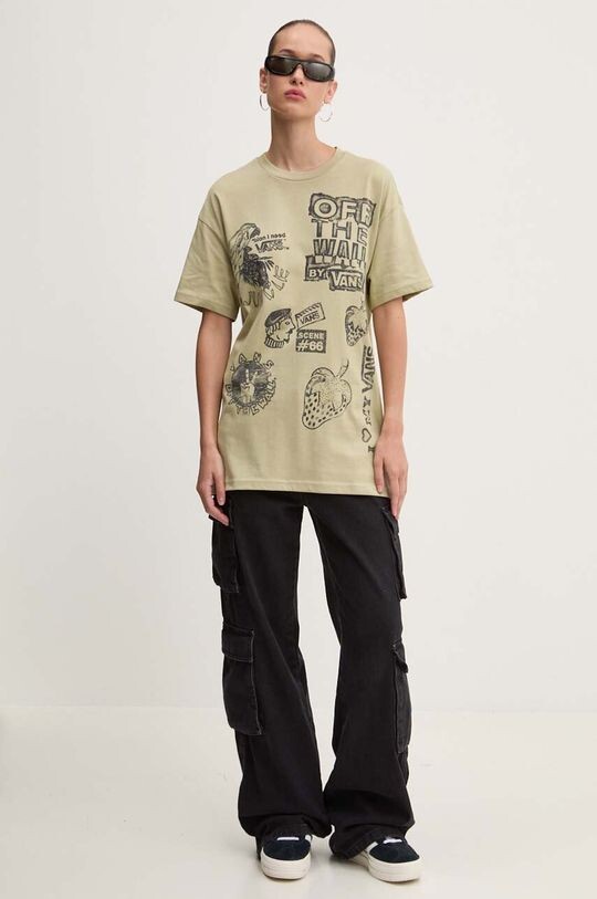 

Хлопковая футболка Vans, зеленый
