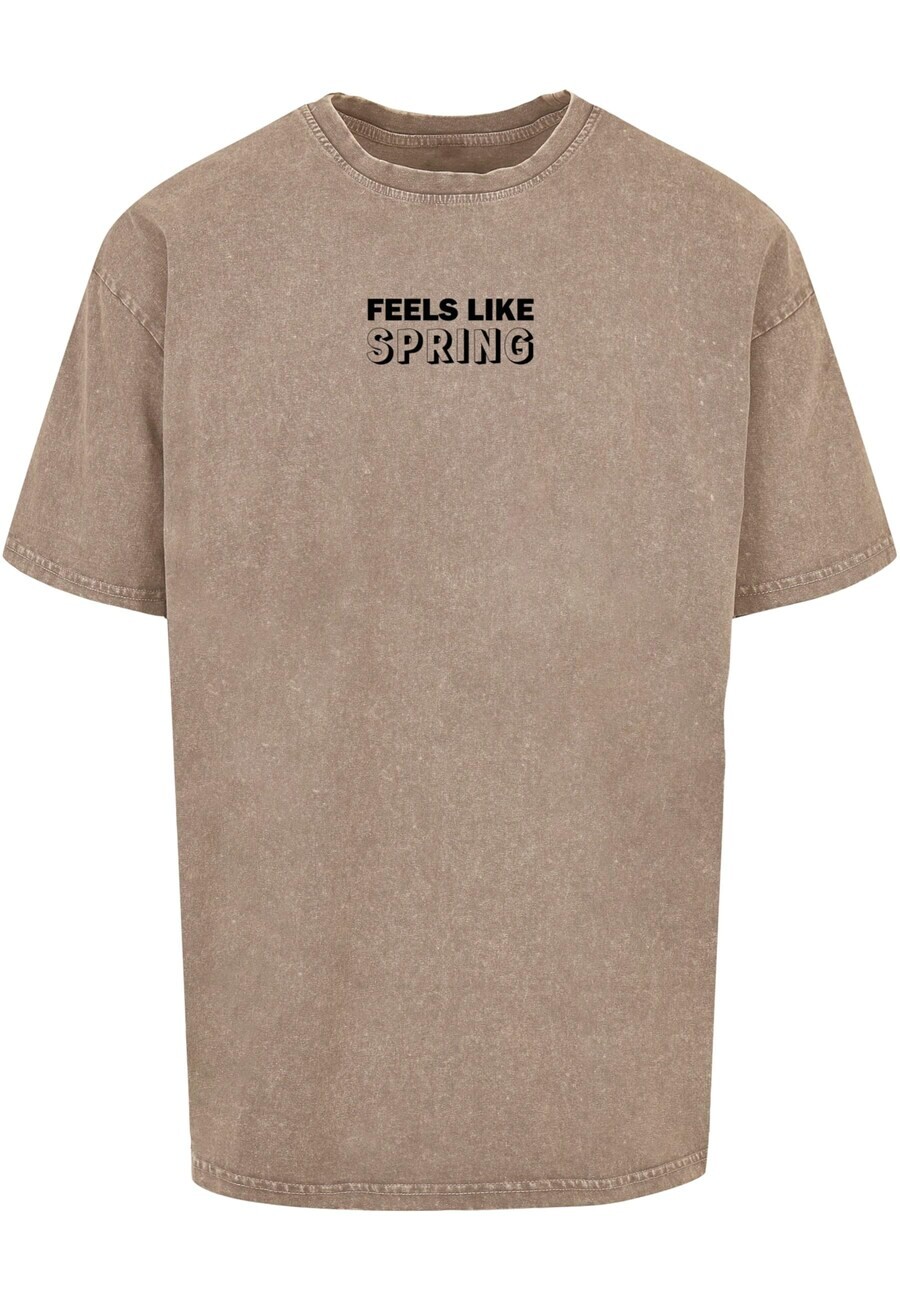 

Футболка Merchcode Spring - Feels Like, цвет mottled brown
