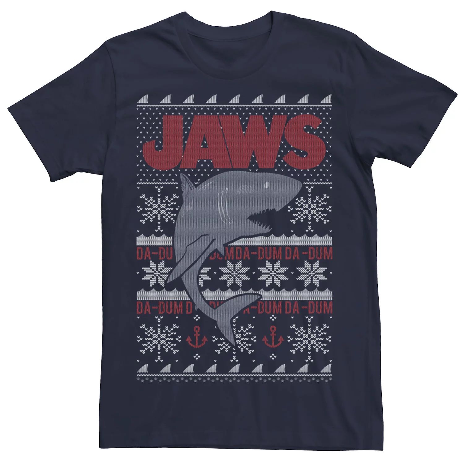 Мужская футболка-свитер Jaws Dun Dun Shark Ugly Christmas Licensed Character