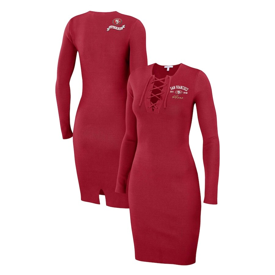 

Платье с длинным рукавом WEAR by Erin Andrews San Francisco 49Ers, алый