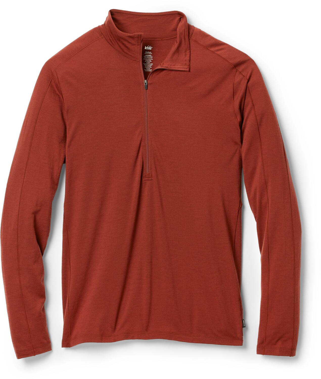 

Базовый слой Merino 185 с длинными рукавами и полумолнией - мужской REI Co-op, красный