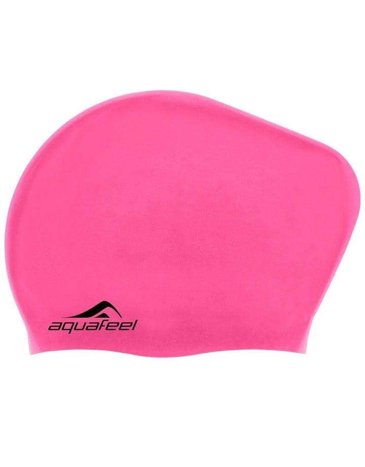 Силиконовая шапочка для плавания с длинными волосами Aquafeel, розовый очень большая шапочка для плавания для девочек с длинными волосами водонепроницаемая силиконовая шапочка для плавания очень большая шапо