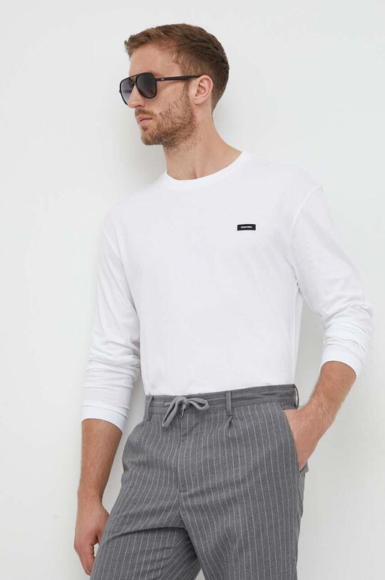 

Хлопковая рубашка с длинными рукавами Calvin Klein, белый