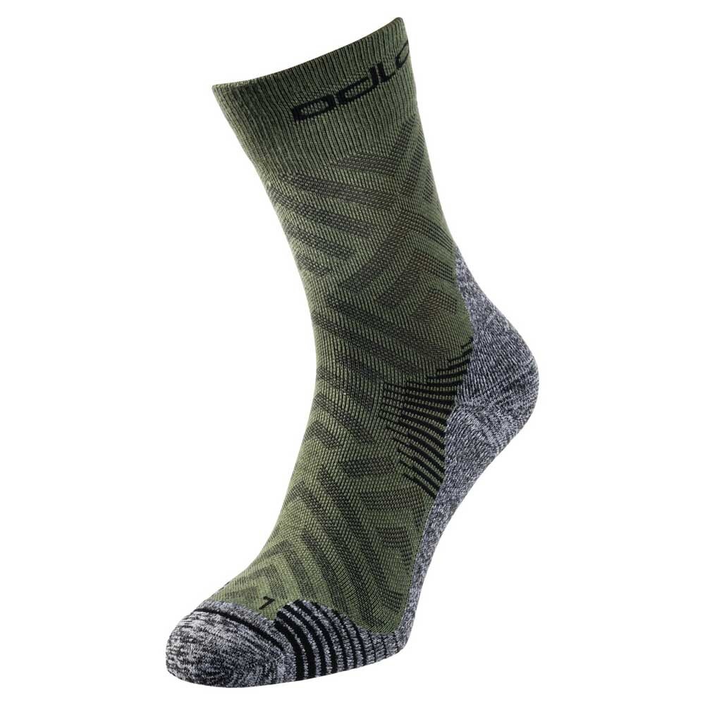 

Носки Odlo Micro Crew Ceramicool Hike Graphic, зеленый