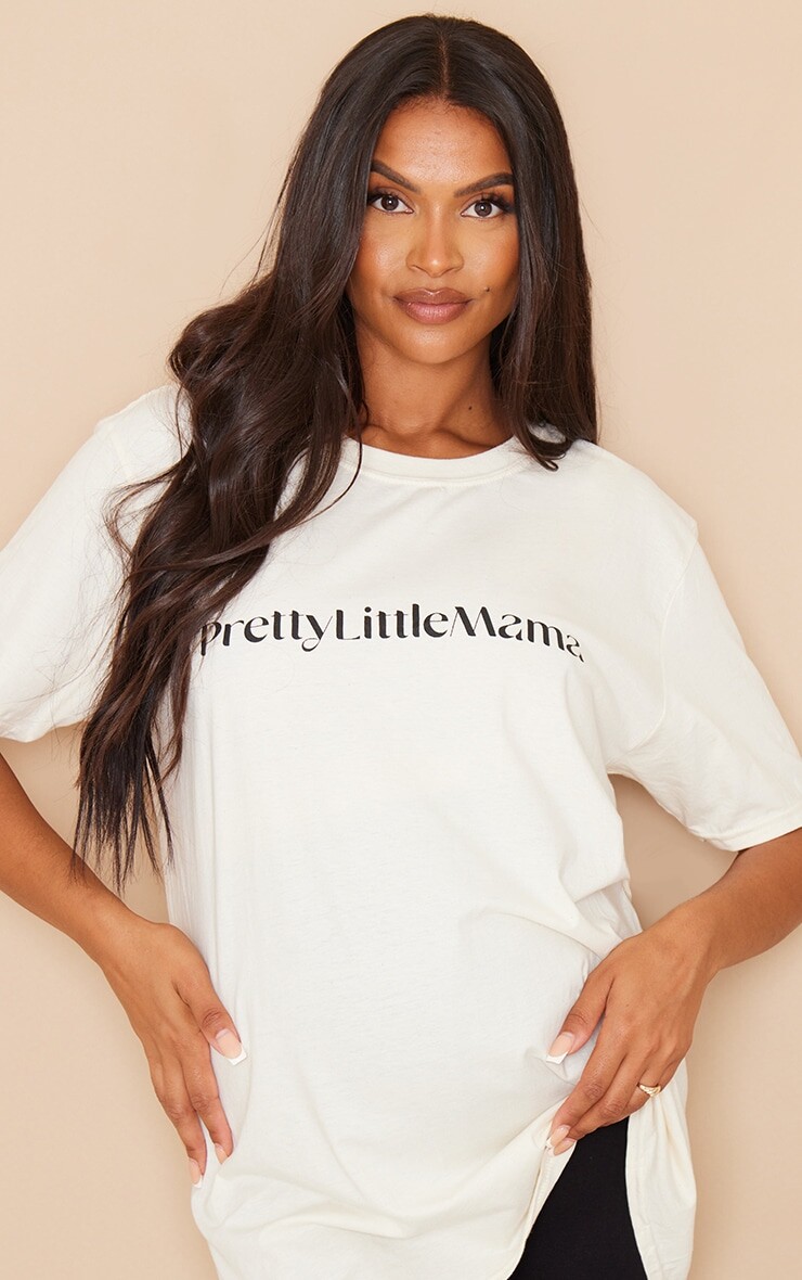 

Кремовая футболка для беременных Prettylittlething для беременных, Бежевый