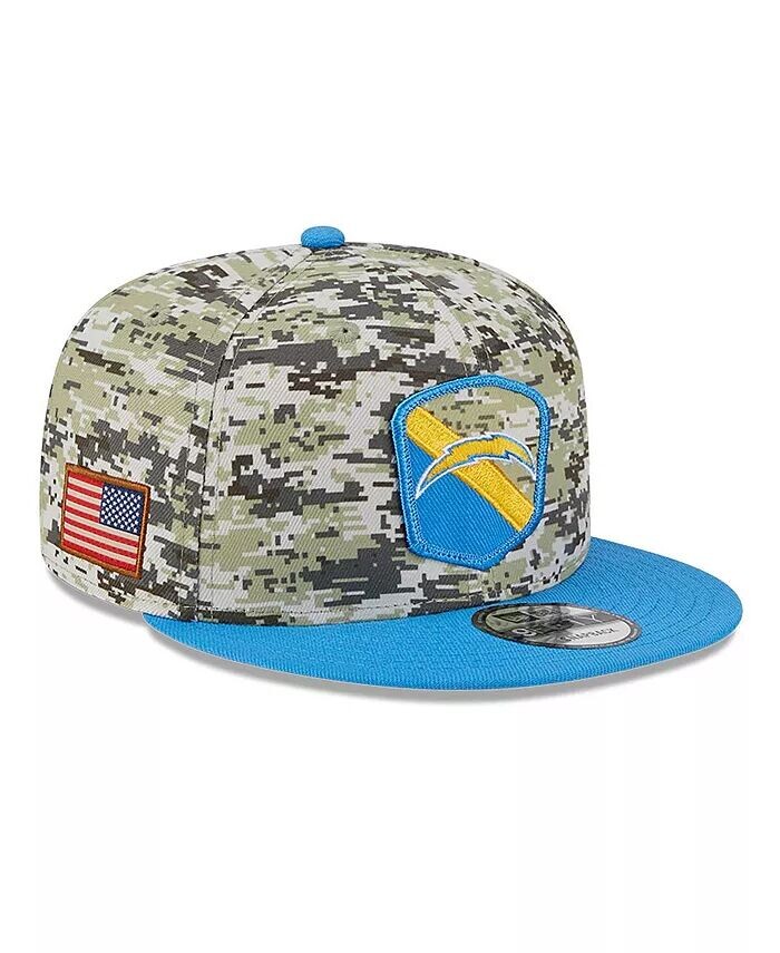 

Мужская камуфляжная, пудрово-синяя кепка Los Angeles Chargers 2023 Salute To Service 9FIFTY Snapback New Era, зеленый