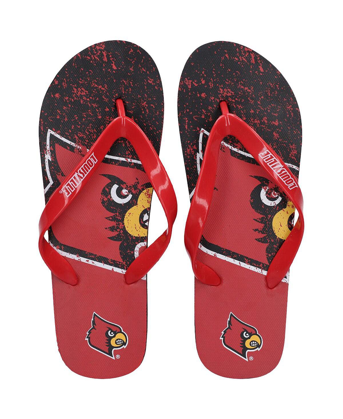 

Мужские и женские шлепанцы с большим логотипом Louisville Cardinals FOCO