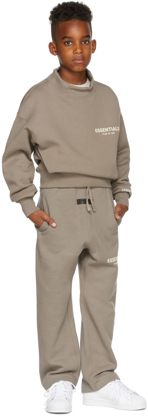 

Свободные брюки для отдыха Kids Taupe Logo Fear of God ESSENTIALS