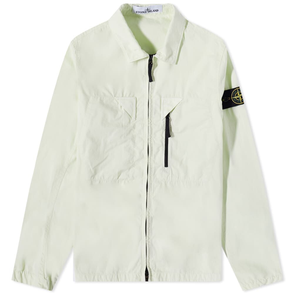 

Stone Island Куртка-рубашка на молнии из парусины и хлопка с начесом
