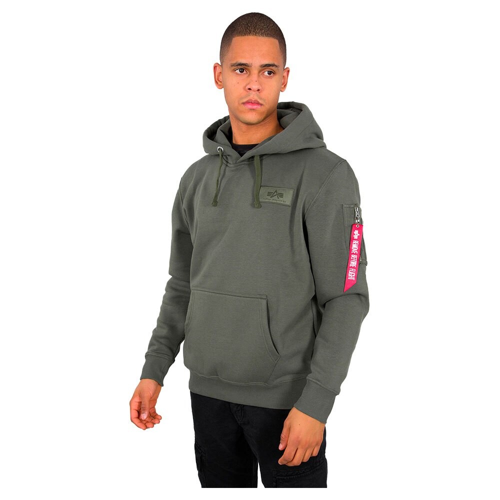 

Худи Alpha Industries Back Print, зеленый