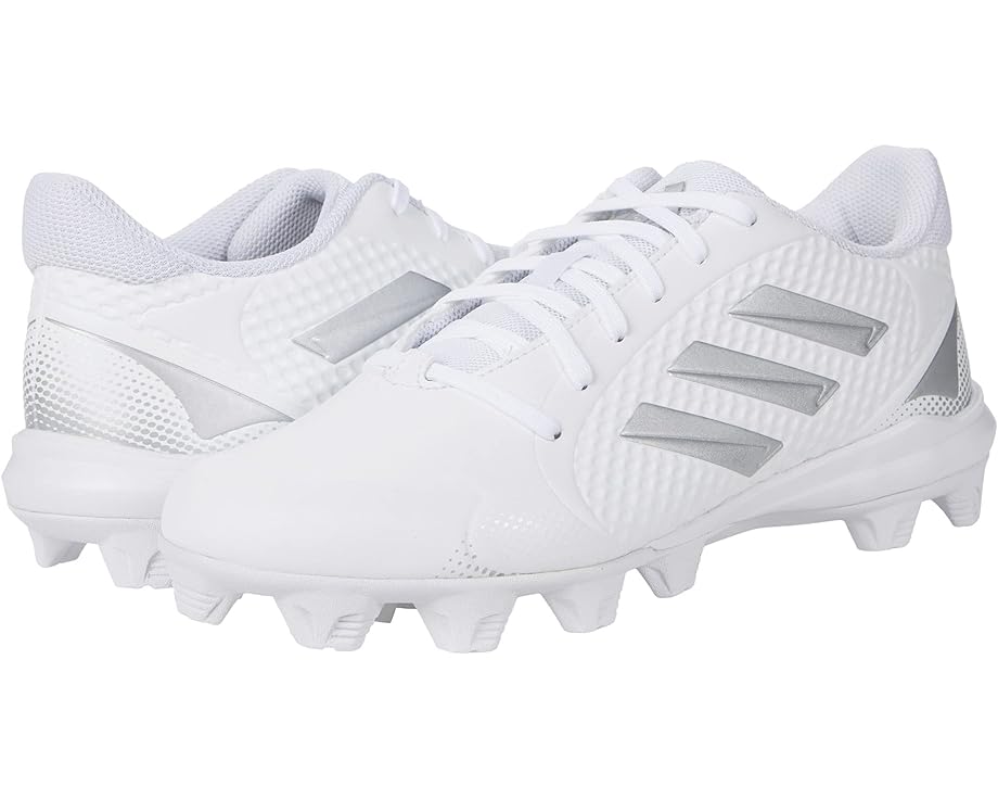 Кроссовки Adidas Purehustle 2 Molded Softball Shoes, цвет White/Silver Metallic/Silver Metallic