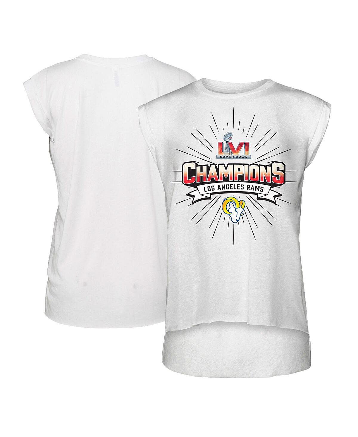 Белая женская футболка без рукавов Los Angeles Rams Super Bowl LVI Champions Burst Muscle WEAR by Erin Andrews, белый erin snow футболка