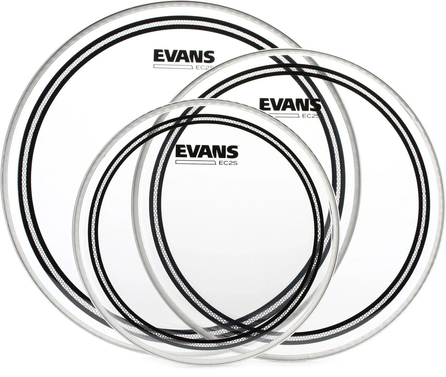 

Прозрачная упаковка Tom из трех предметов Evans EC2S — 10/12/14 дюймов