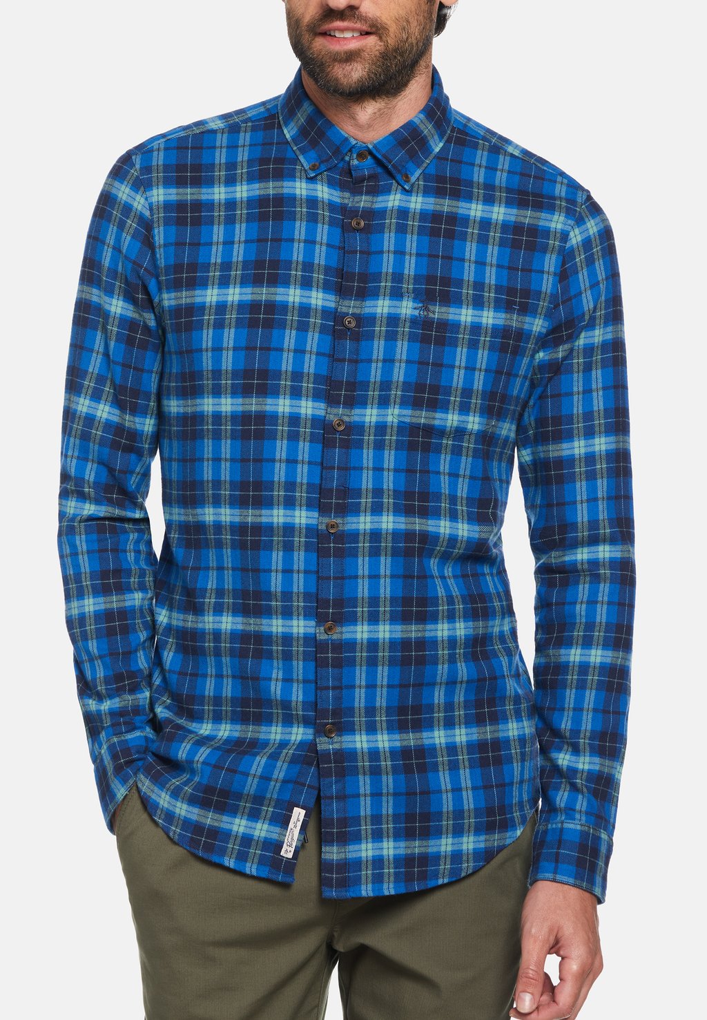 цена Рубашка PLAID Original Penguin, цвет classic blue