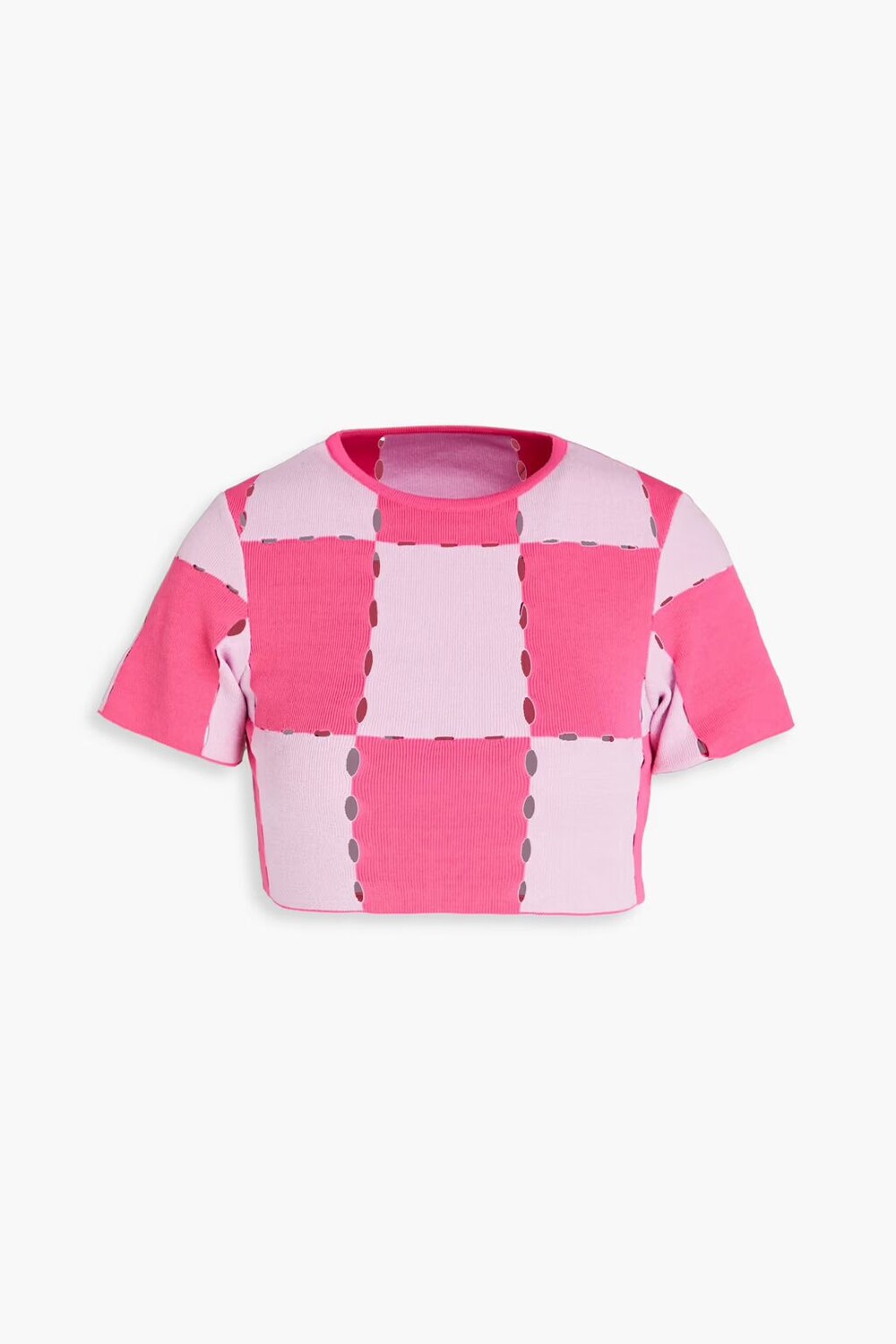 

Укороченный топ Gelato в клетку из смесового хлопка Jacquemus, розовый