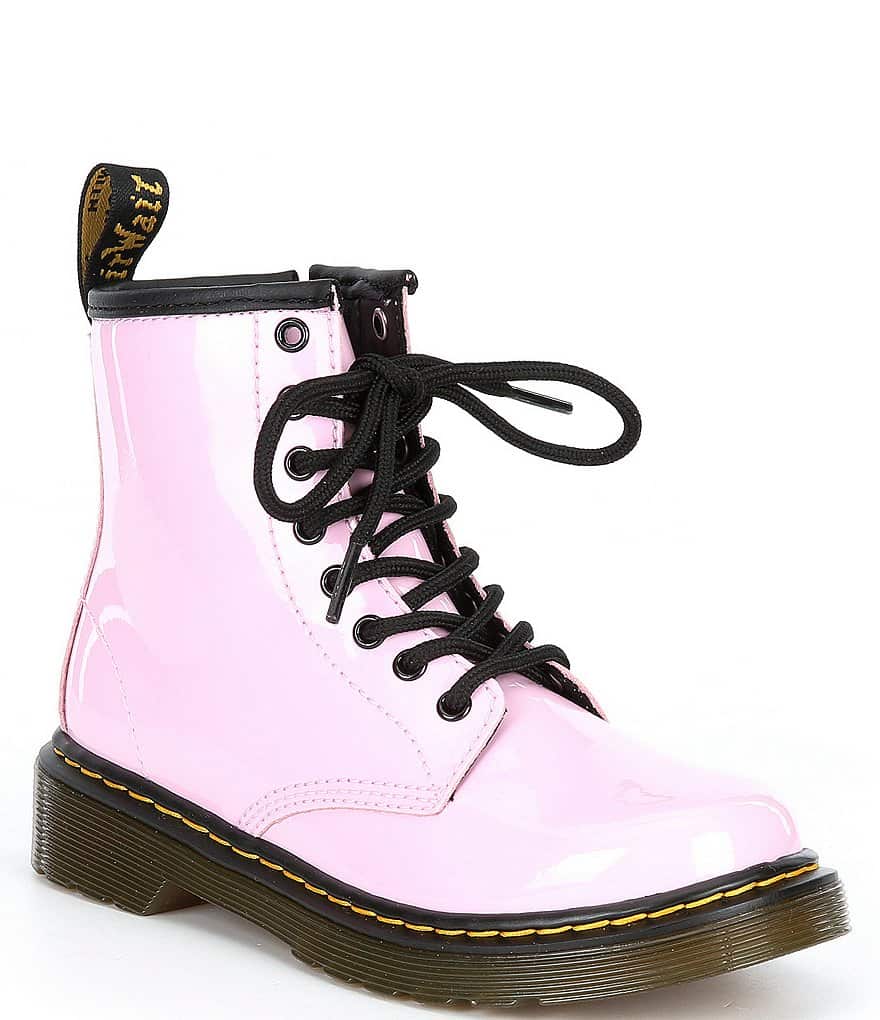 цена Martens Girls' 1460 Лакированные Ботинки (Молодежь) Dr. Martens, розовый