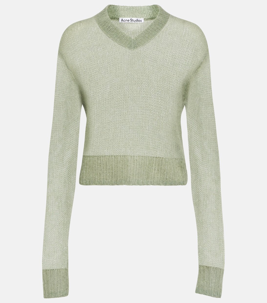 цена Открытый свитер из смесового мохера ACNE STUDIOS, зеленый