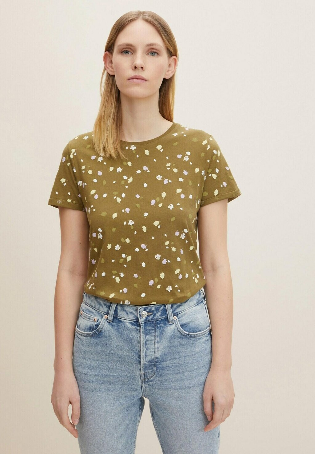 

Футболка с принтом TOM TAILOR, цвет olive small floral design