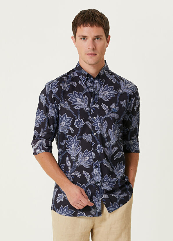 

Рубашка с этническим рисунком Etro, синий
