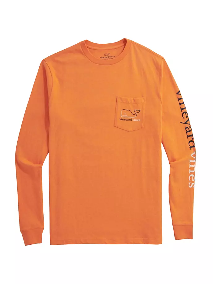 

Винтажная футболка Heath Burgee с длинными рукавами и китом Vineyard Vines, цвет orange