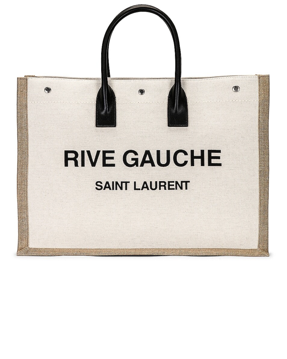 

Сумка-тоут Saint Laurent Rive Gauche, цвет Greggio, Naturale, & Nero