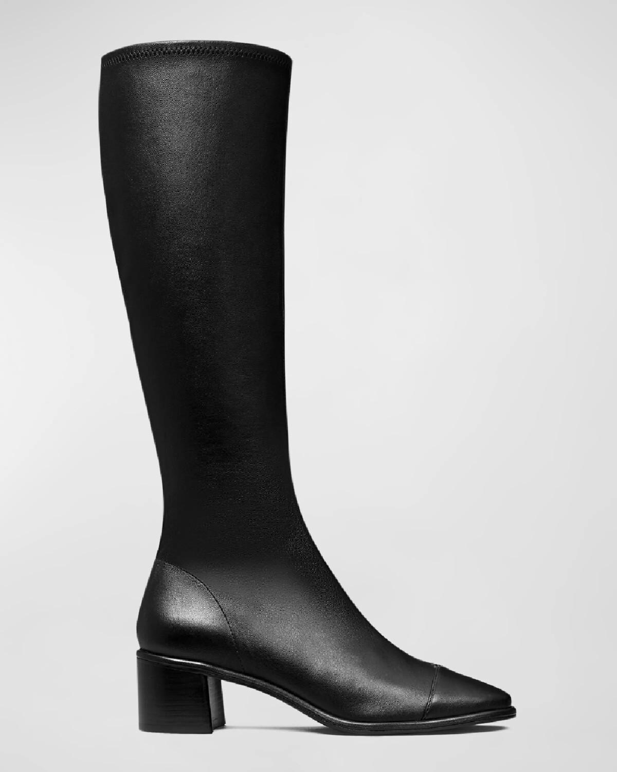 

Кожаные сапоги до колена с медальоном и носком Tory Burch, цвет Perfect Black