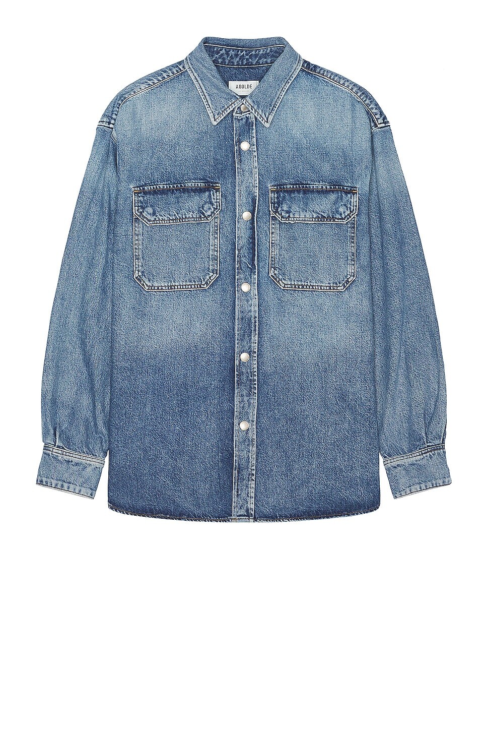 Рубашка Agolde Camryn Denim Shirt, цвет Swing фото