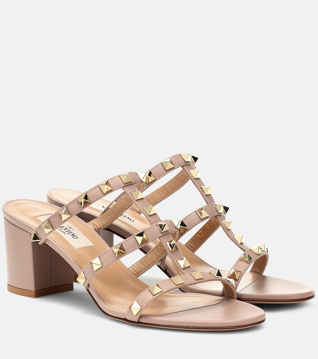 Кожаные сандалии Valentino Garavani Rockstud Valentino Garavani, розовый