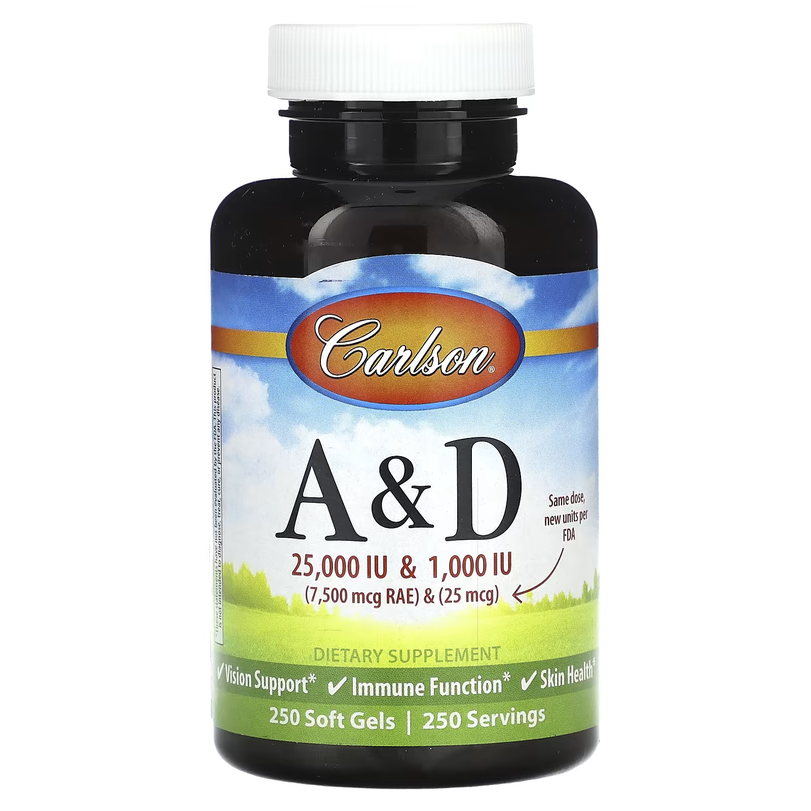 Витамины A и D Carlson, 250 мягких таблеток carlson aces витамины ace селен 50 мягких таблеток