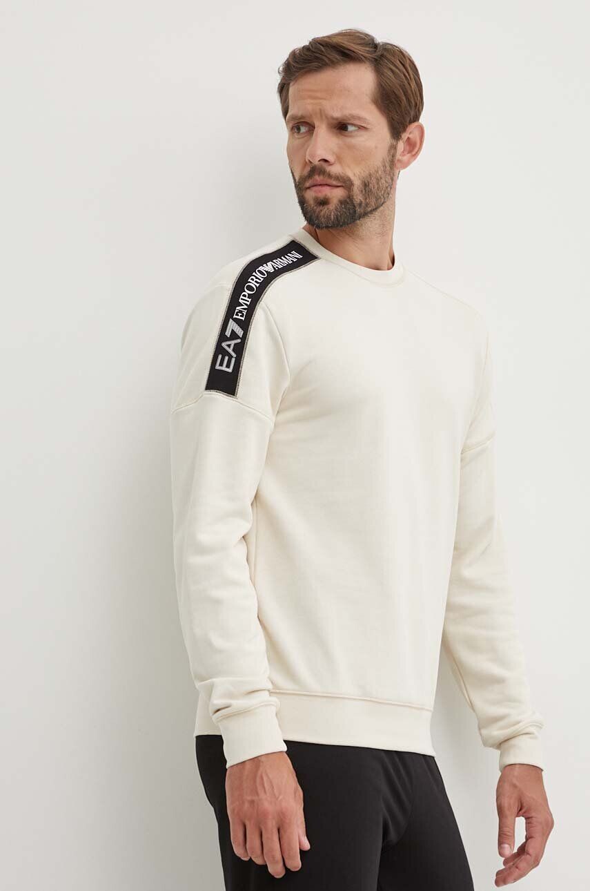 

Хлопковая толстовка EA7 Emporio Armani, бежевый