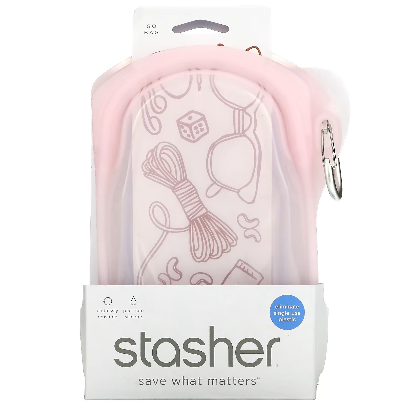 Сумка Stasher Go, розовый stasher stasher go bag розовый 1 пакетик 532 мл 18 жидк унций